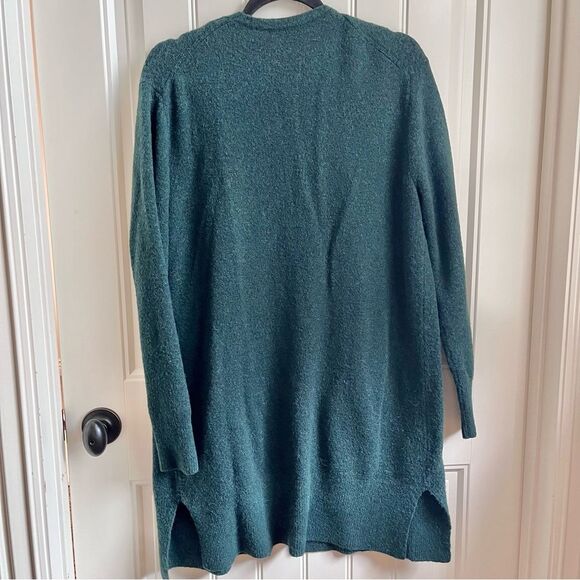 Madewell cozy cardigan sweater hunter green long wool alpaca front pockets small - Picture 7 of 9